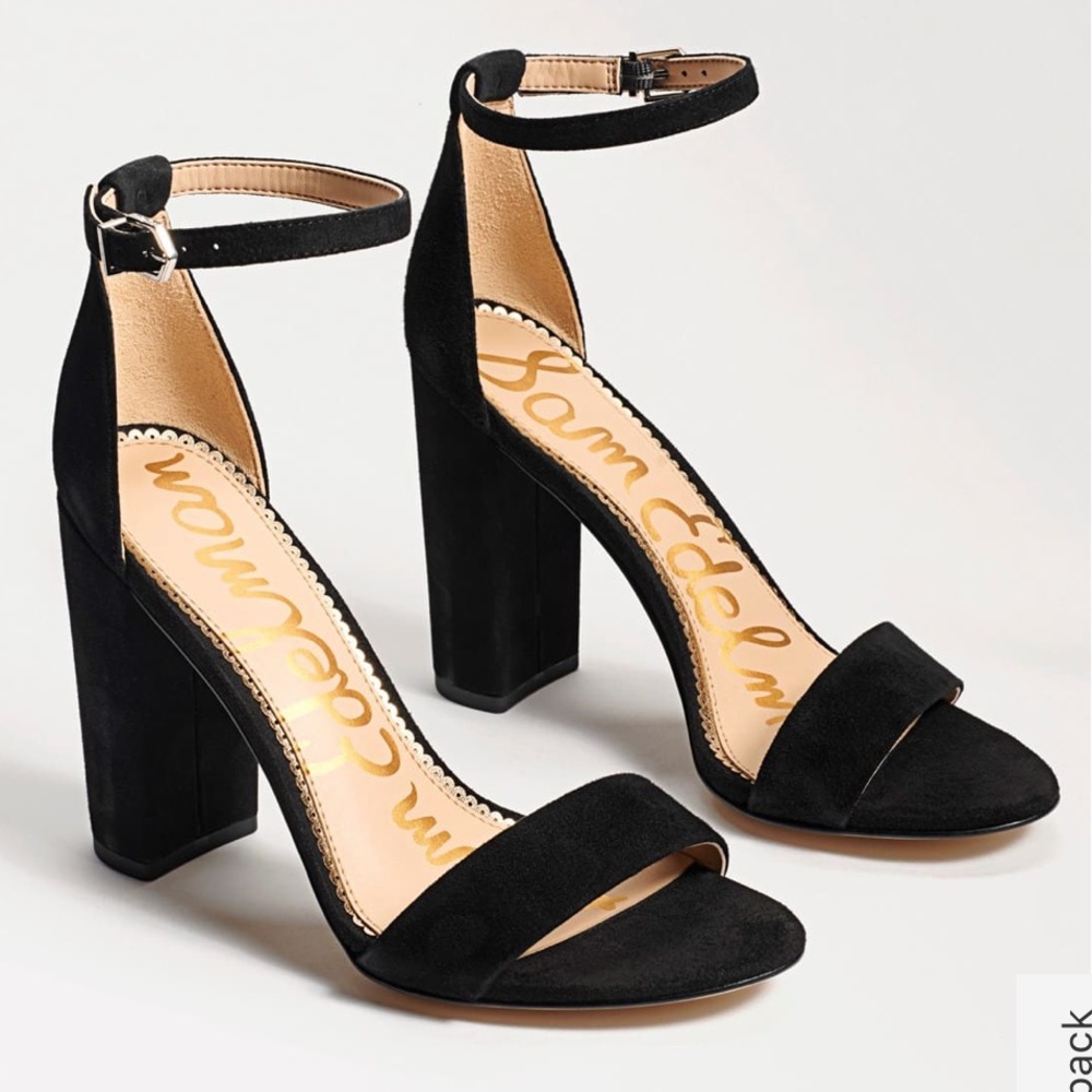 Sam Edelman Yaro Block Sandal in Black Suede
